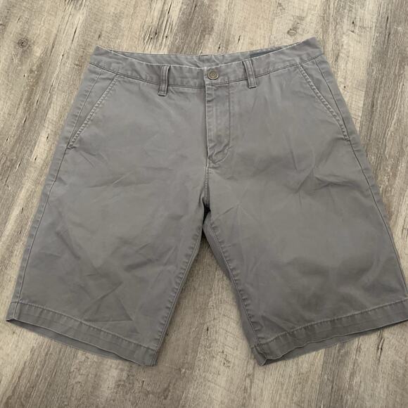 Bonobos Chino Shorts Mens 32 Gray 11” Inseam Flat Front Classic Washed Twill - Picture 1 of 7